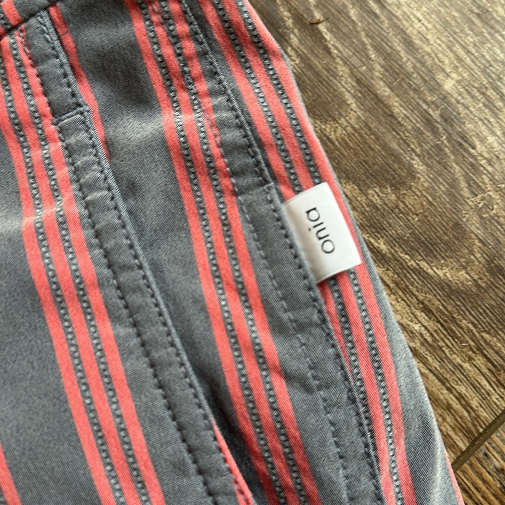 Onia pink and Blue/grey Striped Board Shorts - Picture 3 of 6
